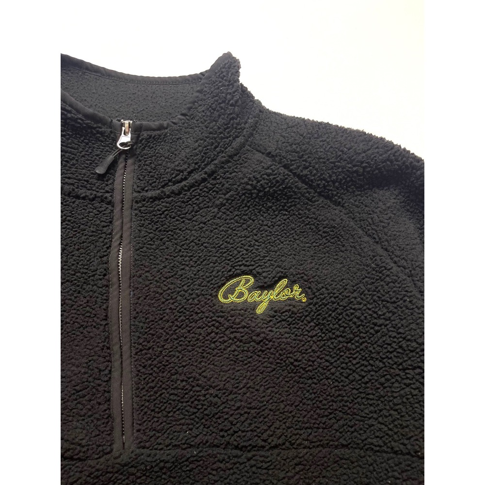 Boxercraft Baylor University Bears Quarter Zip Fleece Pullover Black Mens Large